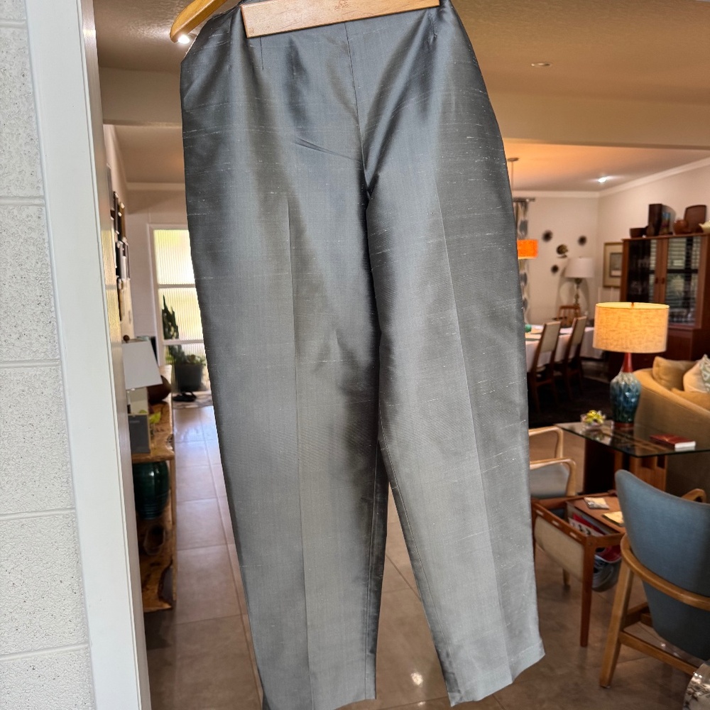 Silk Shantung ankle pants, dressy slacks Size 12/14! Talbot's. Worn once, clean